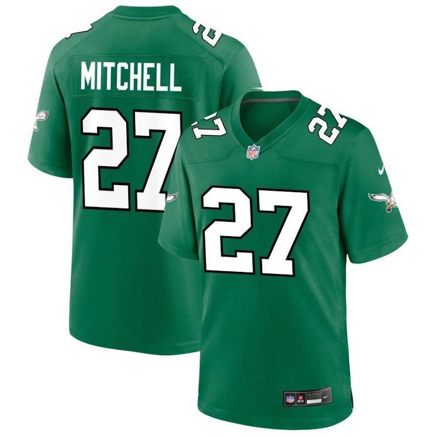 Men Philadelphia Eagles #27 Mitchell 2024 Nike Green Game NFL Jersey